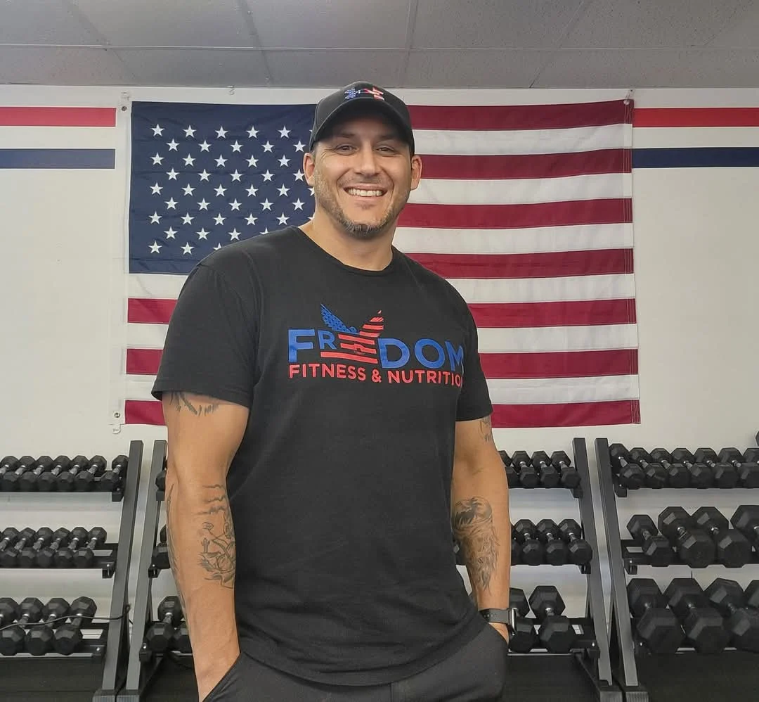 Coach Chey inside the Freedom Fitness training facility